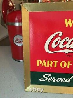 1942 Coca Cola Cardboard Sign 14 X 22 Easel Back Great Color