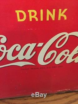 1943 Coca Cola Cardboard Advertising Sign Rare
