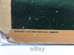 1944 Coca Cola Cardboard Sign Classic Coke Vintage Americana Advertising