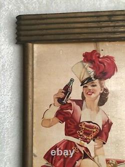 1946, Vintage, ORIGINAL, Coke, Coca-Cola Cardboard Sign in Original Coke frame