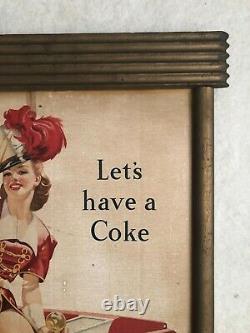 1946, Vintage, ORIGINAL, Coke, Coca-Cola Cardboard Sign in Original Coke frame