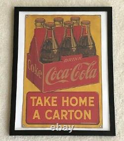 1946 Vintage, ORIGINAL, Coke Coca Cola Single-Sided Hanging Cardboard Sign VG+