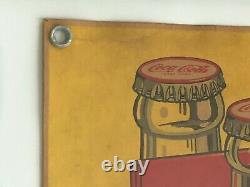 1946 Vintage, ORIGINAL, Coke Coca Cola Single-Sided Hanging Cardboard Sign VG+