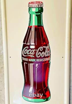 1947 Coca-Cola Pilaster Sign Old Soda Pop Bottle A-M 2-47 & 16 COKE Button AM92