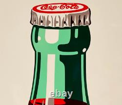 1947 Coca-Cola Pilaster Sign Old Soda Pop Bottle A-M 2-47 & 16 COKE Button AM92