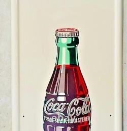 1947 Coca-Cola Pilaster Sign Old Soda Pop Bottle A-M 2-47 & 16 COKE Button AM92