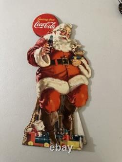 1947 Coca-Cola Santa Claus Cardboard Standee Display Original McCandlish