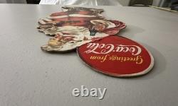 1947 Coca-Cola Santa Claus Cardboard Standee Display Original McCandlish
