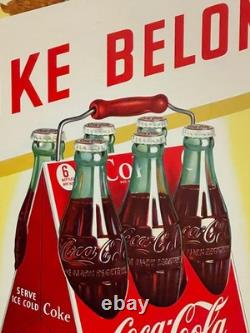 1947 Original Cocacola Take Some Home Cardboard Easel Sign Great Condition
