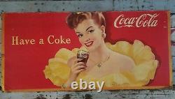 1947 Vintage Coca-Cola Cardboard Sign Poster Advertising