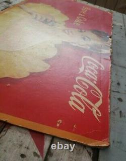 1947 Vintage Coca-Cola Cardboard Sign Poster Advertising