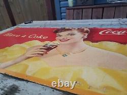 1947 Vintage Coca-Cola Cardboard Sign Poster Advertising