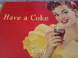 1947 Vintage Coca-Cola Cardboard Sign Poster Advertising