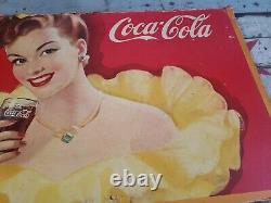 1947 Vintage Coca-Cola Cardboard Sign Poster Advertising
