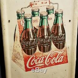1947 metal Coca Cola pilaster sign six pack 16 button original vintage gas oil