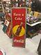 1948 Coca-Cola Vertical Yellow Sun Dot 55x 19 Sign Have a Coke Gas OIL SODA