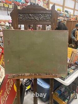1948 Self Framed Coca-Cola COKE Yellow Dot Metal Sign 27 x 19 SODA GAS OIL COL