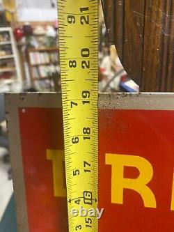 1948 Self Framed Coca-Cola COKE Yellow Dot Metal Sign 27 x 19 SODA GAS OIL COL