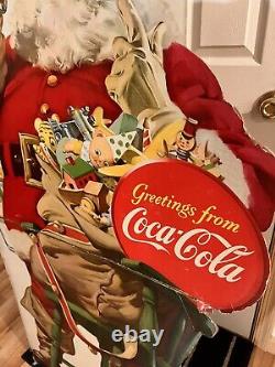1948 Vintage Coca Cola Coke Santa Claus Christmas Sign Store Display Standee