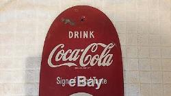1949 COCA COLA THERMOMETER SIGN CIGAR TYPE WORKS and ORIGINAL