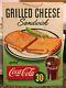 1949 Coca Cola Orig Card Stock Advertisement Grilled Cheese Sandwich