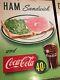 1949 Coca Cola Orig Card Stock Advertisement Ham Sandwich Sandwich