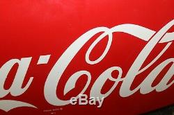 1950-60s Coca-Cola Tin Metal Fishtail Sign AM 75