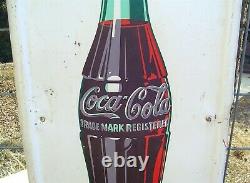 1950 Coca-cola Pilaster Bottle Sign 40-1/2