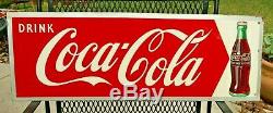 1950 Original Coca Cola Tin Sign with Bottle