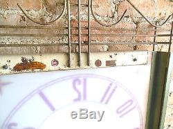 1950'srare Large Coca Cola Bowling Electric Wall Clock. Twisted Wire Frame