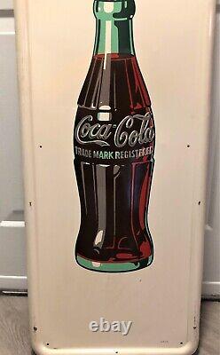 1950 VINTAGE COCA COLA OLD DRINK BOTTLE PILASTER with BUTTON SIGN