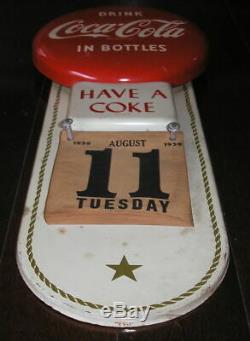 1950's Coca Cola Button Wall Metal Calendar