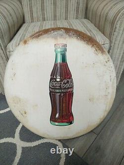 1950's Coca- Cola Button White, Rare! 24 Inch