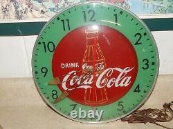 1950's Coca Cola Lighted Advertising Clock Pam Clock Co, Inc. New Rochelle, N. Y