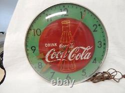 1950's Coca Cola Lighted Advertising Clock Pam Clock Co, Inc. New Rochelle, N. Y