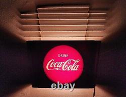 1950's Coca-Cola Wall Sconce light sign metal body glass button by Price Bros
