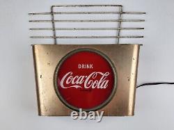 1950's Coca-Cola Wall Sconce light sign metal body glass button by Price Bros