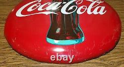 1950's Coca-cola 24 Button Sign With Bottle And Script Logo Am 124