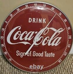 1950's DRINK COCA-COLA'Sign Of Good Taste' Bubble Glass Advertising Thermometer