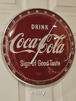 1950's DRINK COCA-COLA'Sign Of Good Taste' Bubble Glass Advertising Thermometer