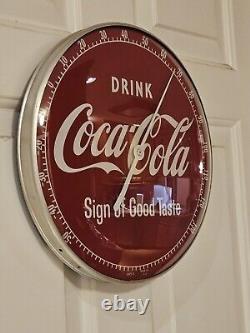 1950's DRINK COCA-COLA'Sign Of Good Taste' Bubble Glass Advertising Thermometer