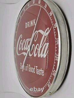 1950's DRINK COCA-COLA'Sign Of Good Taste' Bubble Glass Advertising Thermometer