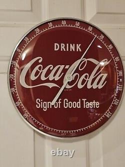 1950's DRINK COCA-COLA'Sign Of Good Taste' Bubble Glass Advertising Thermometer