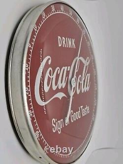 1950's DRINK COCA-COLA'Sign Of Good Taste' Bubble Glass Advertising Thermometer