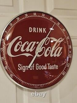 1950's DRINK COCA-COLA'Sign Of Good Taste' Bubble Glass Advertising Thermometer