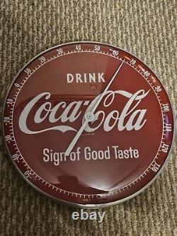 1950's DRINK COCA-COLA'Sign Of Good Taste' Bubble Glass Advertising Thermometer