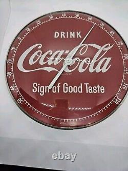 1950's DRINK COCA-COLA'Sign Of Good Taste' Bubble Glass Advertising Thermometer