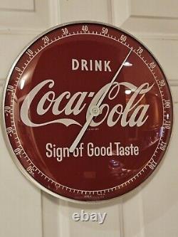 1950's DRINK COCA-COLA'Sign Of Good Taste' Bubble Glass Advertising Thermometer