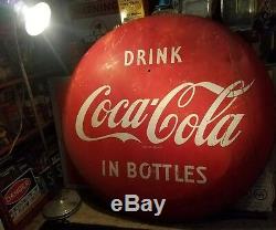1950's Original 48 Coca Cola Button Sign