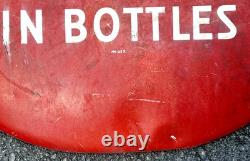 1950's Original Coca Cola Drink In Bottles Button Metal Advertising Sign 24